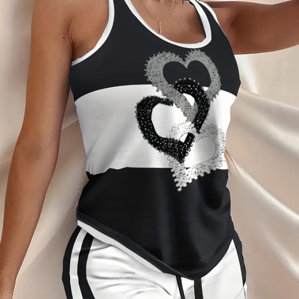 Casual Coco & Letter Print Pajama Set